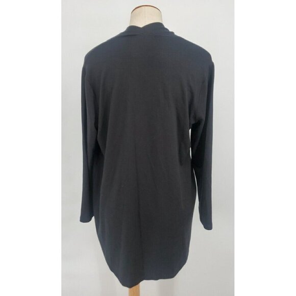Eileen Fisher  Black 92% Tensel Open Cardigan Jacket Pockets Size S/P - Picture 10 of 13